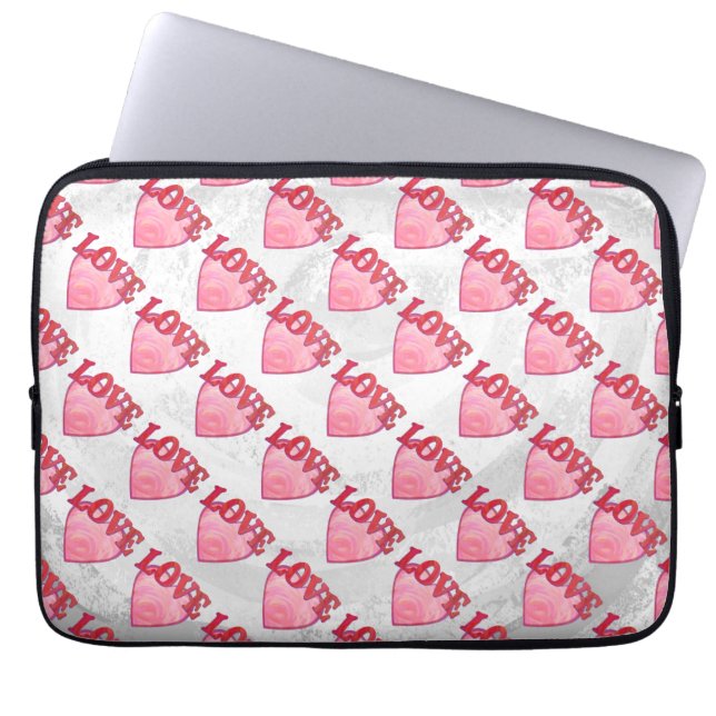 Capa Para Notebook Pink Love Heart Pattern (Frente)