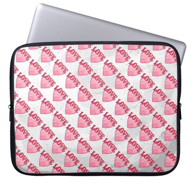Capa Para Notebook Pink Love Heart Pattern (Frente)