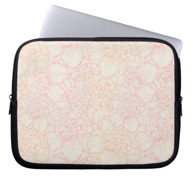 Capa Para Notebook Pink Peony Floral Patterno (Frente)