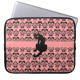 Capa Para Notebook Pink preto de gato preto