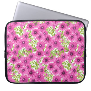 Capa Para Notebook Pink watercolor petunia (flor)