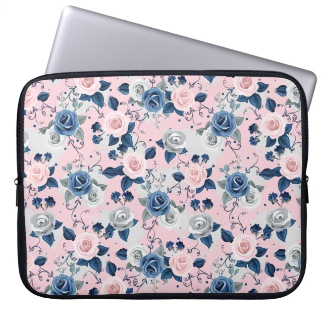 Capa Para Notebook Pinks, Blues e Rosas de Cinzas (Frente)
