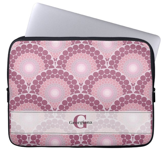 Capa Para Notebook Pinks Radiantes Monogramas Dusky Rosa Mandala (Frente)