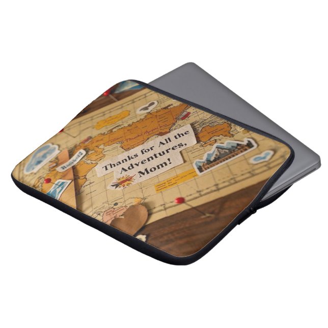 Capa Para Notebook Pinos e marcos do mapa mundial (Frente Topo)