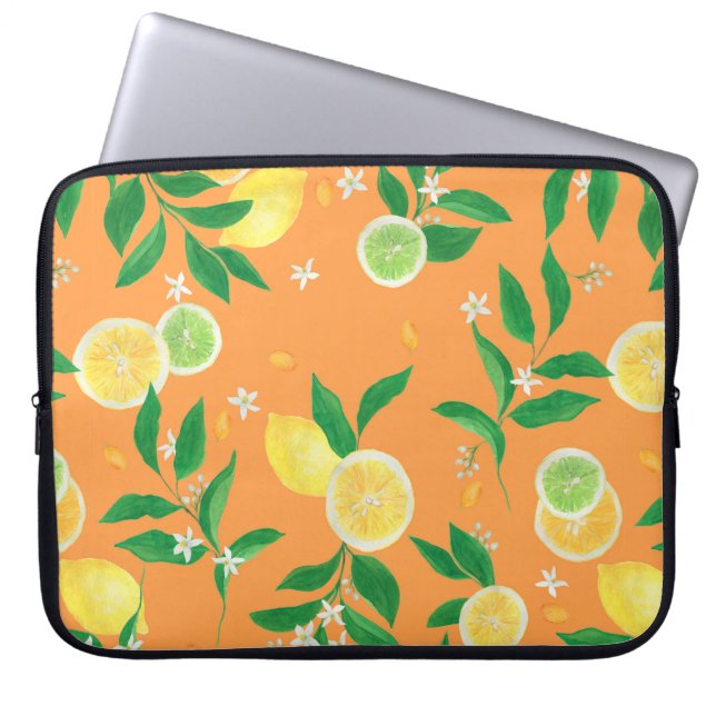 Capa Para Notebook Pintor de aquarelas com padrão uniforme em citrino (Frente)