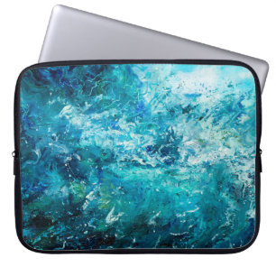 Capa Para Notebook pintura a óleo de abstrato mostrando ondas no ou