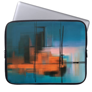 Capa Para Notebook Pintura abstrato acrílica colorida. Terra surreal