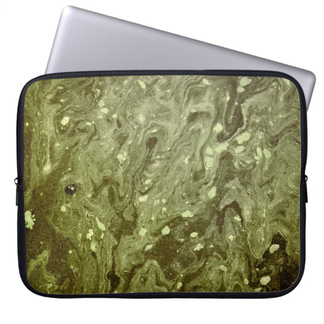 Capa Para Notebook Pintura abstrato verde (Frente)