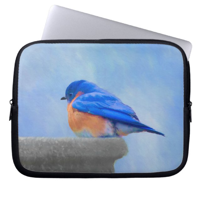 Capa Para Notebook Pintura Bluebird - Arte Original para Pássaros (Frente)
