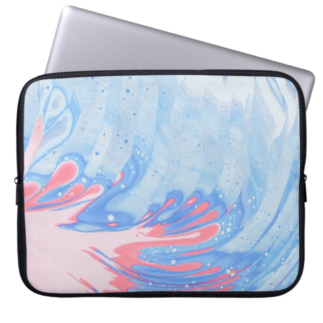 CAPA PARA NOTEBOOK PINTURA BRANCA AZUL E ABSTRATO VERMELHA (Frente)