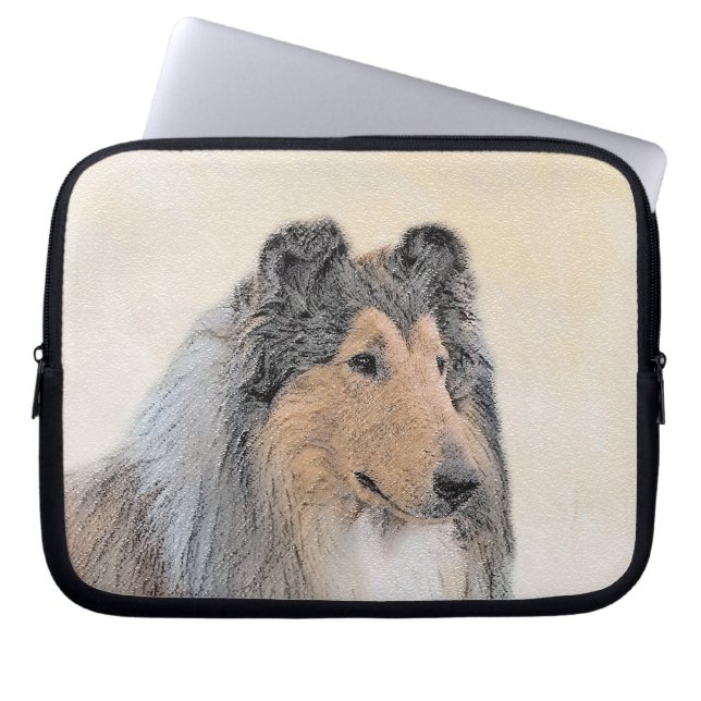 Capa Para Notebook Pintura Collie (Rough) - Arte Cachorra Original (Frente)