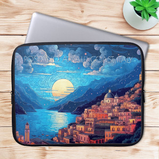 Capa Para Notebook Pintura costeira de Positano Amalfi, Itália, Viage