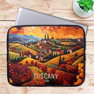 Capa Para Notebook Pintura da Toscana no outono Itália Viagem Art