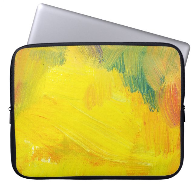 Capa Para Notebook pintura de abstrato amarelo. ensaio à mão (Frente)