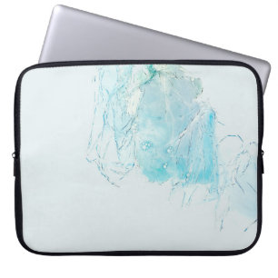 Capa Para Notebook Pintura de abstrato branco e azul