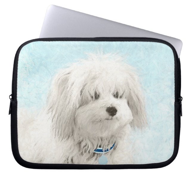 Capa Para Notebook Pintura de Algodão de Tulear - Arte de Cachorro Or (Frente)