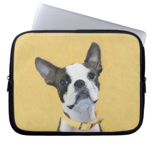 Capa Para Notebook Pintura de Boston Terrier - Arte de Cachorro Origi