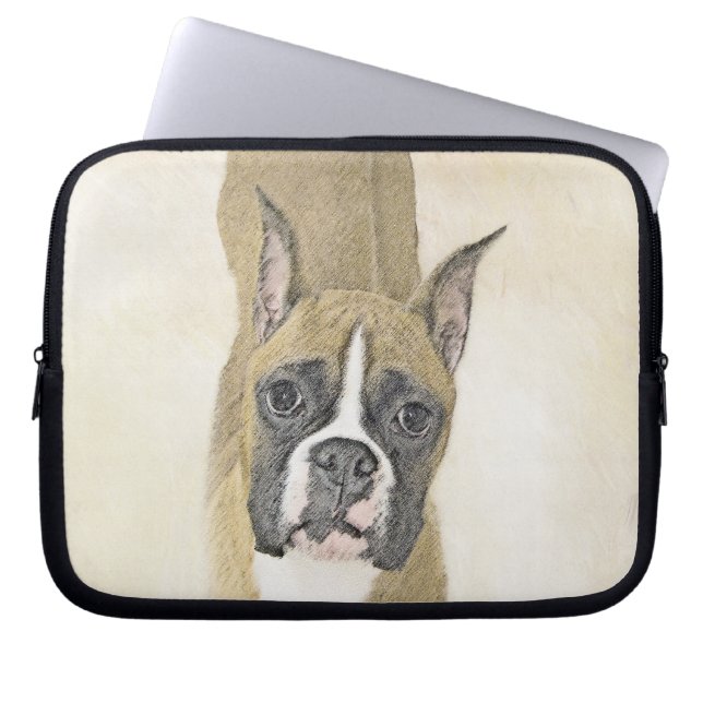Capa Para Notebook Pintura de Boxer - Arte de Cachorro Original Bonit (Frente)