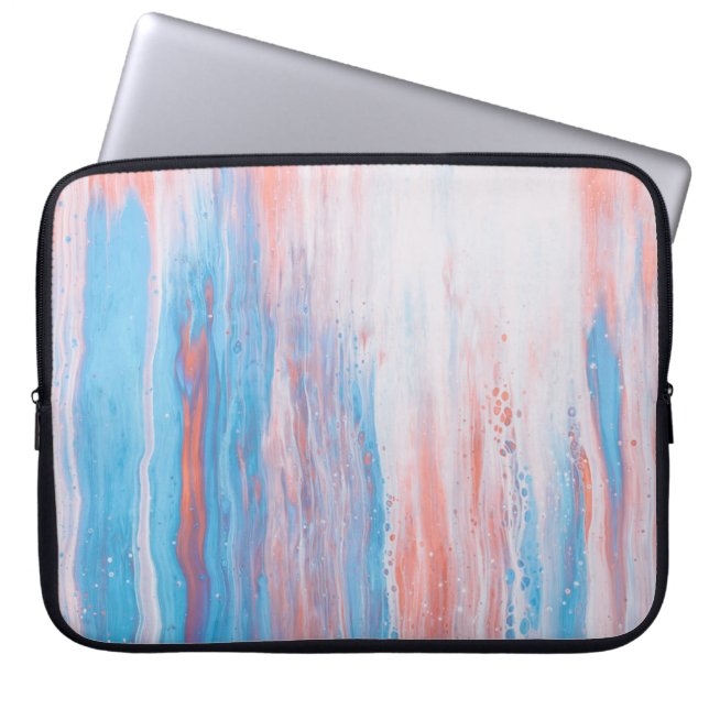 Capa Para Notebook Pintura de canvas rosa e azul (Frente)