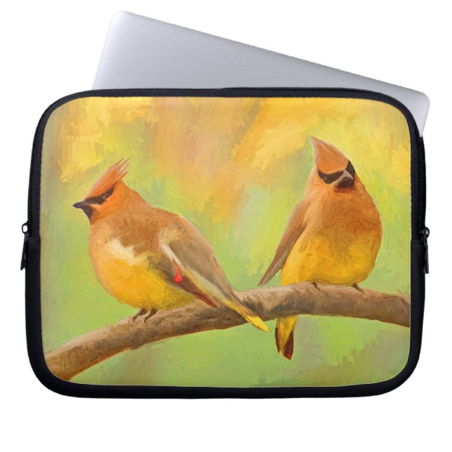 Capa Para Notebook Pintura De Cedar Waxwing - Arte De Cachorro Origin (Frente)