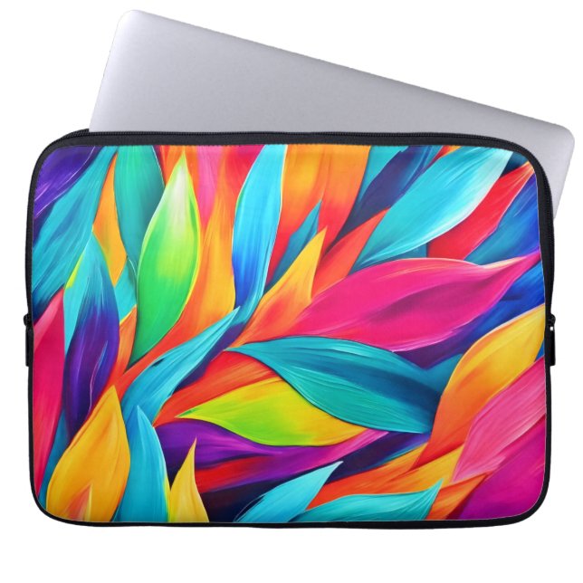 Capa Para Notebook Pintura de folhas tropicais (Frente)