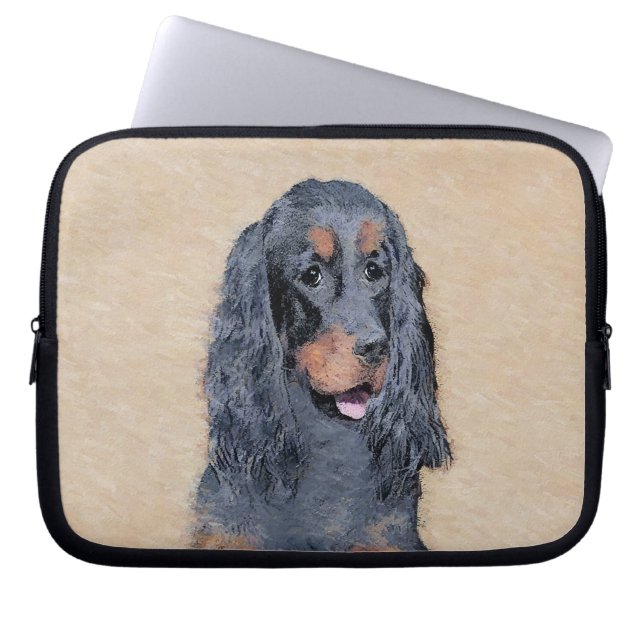 Capa Para Notebook Pintura de Gordon Setter - Arte de Cachorro Origin (Frente)