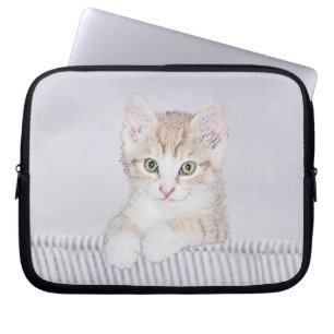 Capa Para Notebook Pintura de Kitten Orange Tabby - Arte Original par