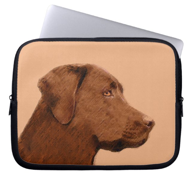 Capa Para Notebook Pintura de Labrador Retriever (Chocolate) - Arte C (Frente)
