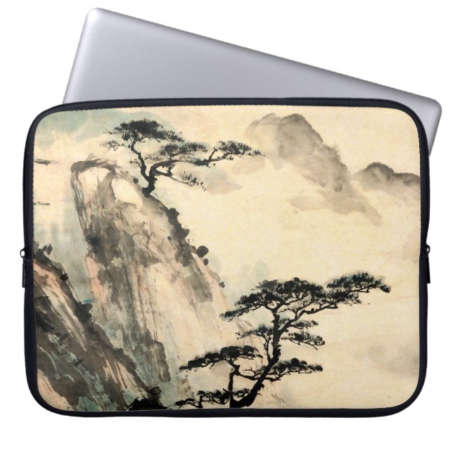 Capa Para Notebook pintura de paisagem chinesa.chinês,pintura,japão (Frente)