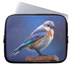 Capa Para Notebook Pintura de pássaro-azul (feminina) - Arte de pás