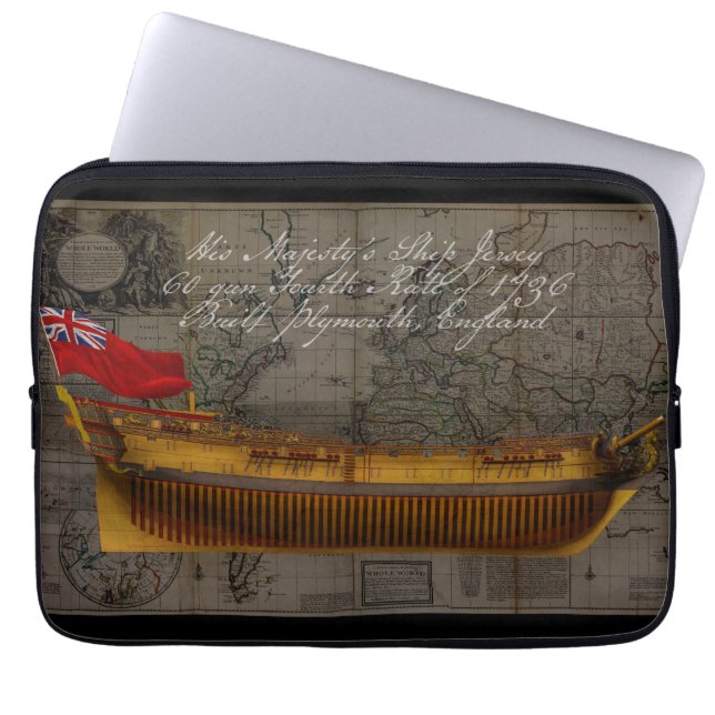 Capa Para Notebook Pintura de Perfil do Navio Jersey (Frente)