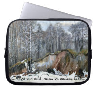 Pintura de ravina nevada em aquarela