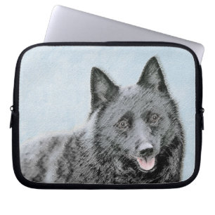 Capa Para Notebook Pintura de Schipperke - Arte de Cachorro Original