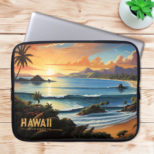 Capa Para Notebook Pintura do Havaí Beach Tropical Paradise Vintage
