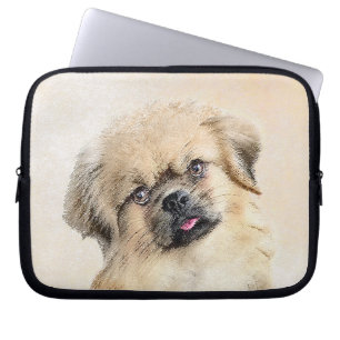 Capa Para Notebook Pintura em espanhol tibetano - Arte canina origina