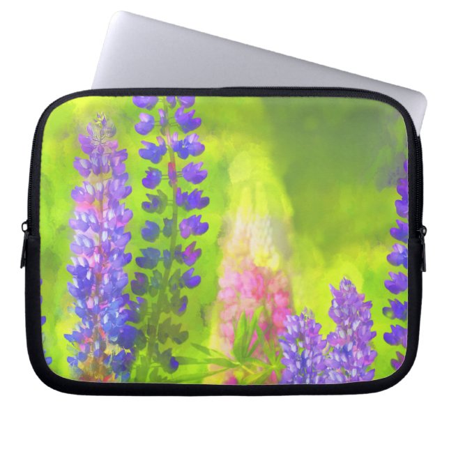 Capa Para Notebook Pintura em Lupine - Arte Flor Original (Frente)