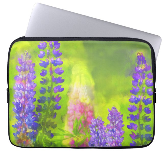 Capa Para Notebook Pintura em Lupine - Arte Flor Original (Frente)
