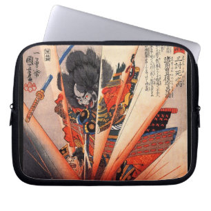 Capa Para Notebook Pintura explosiva do samurai cerca dos 1800s
