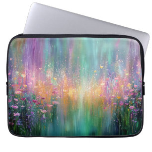 Capa Para Notebook Pintura Floral Abstrata com Cores Vibrantes