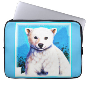 Capa Para Notebook Pintura impressionante de um Cubo de Urso Polar. C