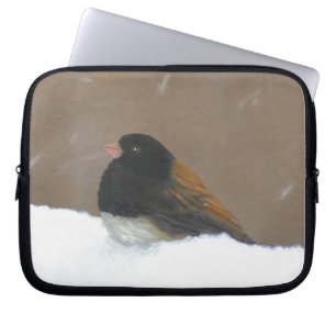Capa Para Notebook Pintura Junco De Olhos Escuros - Arte De Pássaro 