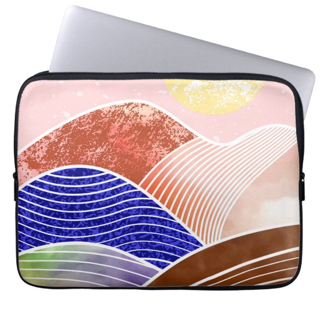 Capa Para Notebook pintura na montanha abstrato (Frente)