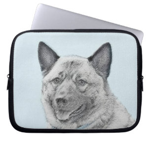 Capa Para Notebook Pintura Norueguesa de Elkhound - Arte Original de