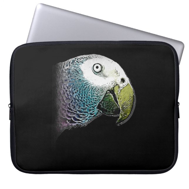Capa Para Notebook Pintura | Pintura de cabeça de papagaio (Frente)