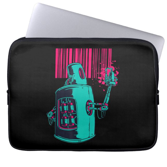 Capa Para Notebook Pintura | Robot Spray Pintura — Código do Bar (Frente)