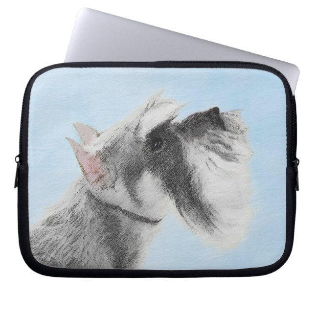 Capa Para Notebook Pintura Schnauzer (Giant, Standard) - Arte Canina (Frente)