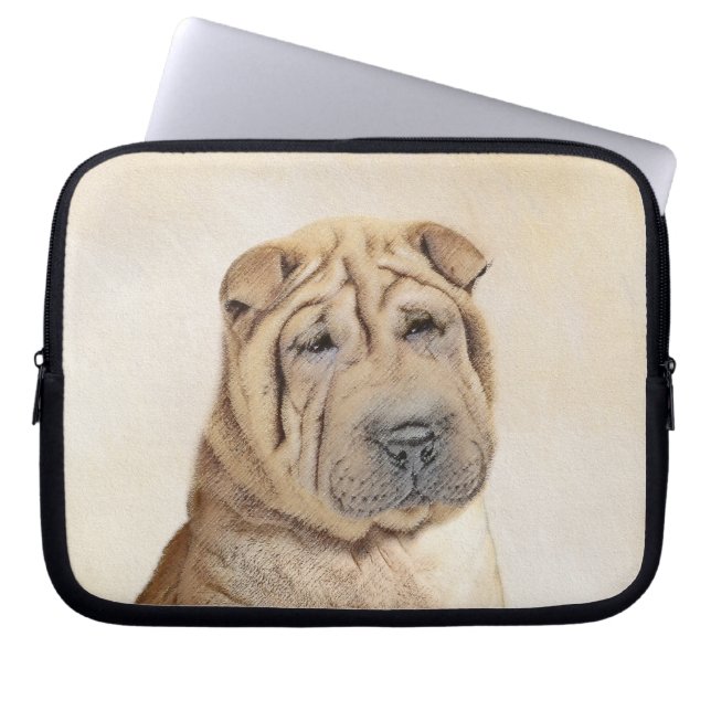 Capa Para Notebook Pintura Shar Pei - Arte Cachorra Original (Frente)