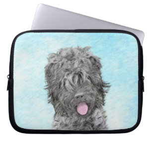 Capa Para Notebook Pintura Terrier russa negra - Cachorro original bo