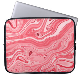 Capa Para Notebook Pinturas coloridas de mármore, tinta vermelha de m