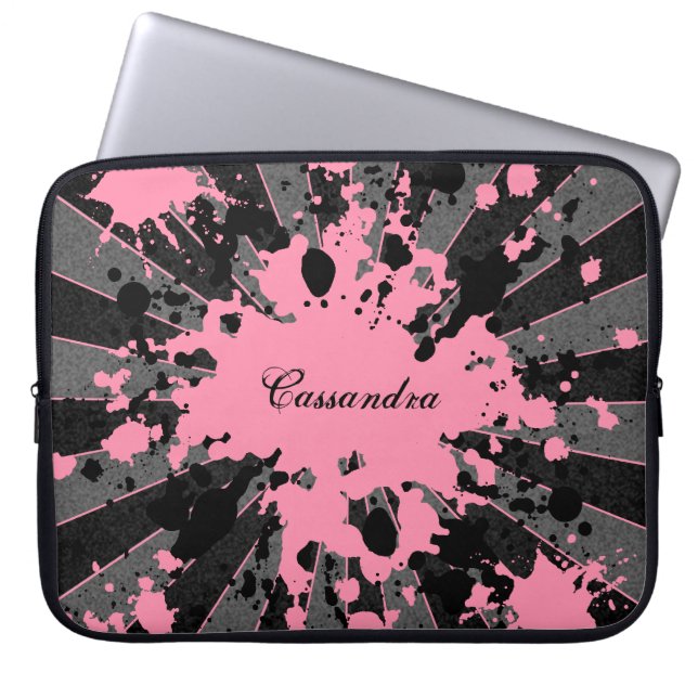 Capa Para Notebook Pinturas rosadas giras para personalizar (Frente)